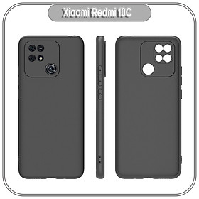 Ốp lưng TPU dẻo đen nhám cho Xiaomi Redmi 10C che Camera
