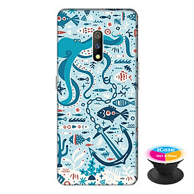 Ốp lưng dành cho điện thoại Realme X hình Cá Xanh - tặng kèm giá đỡ điện thoại iCase xinh xắn - Hàng chính hãng