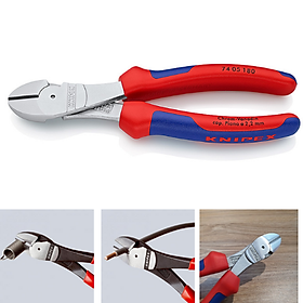 Kìm Cắt Thân Chéo Knipex 74 05 180 Dài 180mm Cắt Thép 3.6 mm mạ chrome hạn