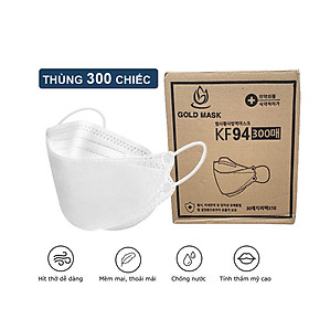 Thùng khẩu trang KF94 Gold Mask tiêu chuẩn Hàn Quốc kháng khuẩn chống bụi mịn cao cấp