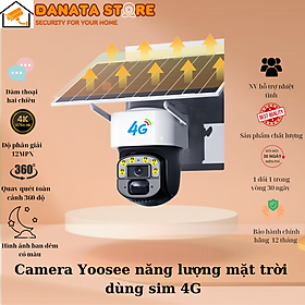 (Lỗi 1 đổi 1) CAMERA YOOSEE NĂNG LƯỢNG MẶT TRỜI DÙNG SIM 4G FHD - XOAY 350 ĐỘ - ĐÀM THOẠI 2 CHIỀU - CẢNH BÁO CHUYỂN ĐỘNG - CHỐNG NƯỚC - PIN SẠC NLMT - CHƯA CÓ SIM - Hàng nhập khẩu
