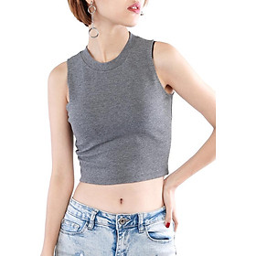 Áo Croptop Ba Lỗ Đơn Giản Xinh Xắn Miha Fashion ACT103 - Xám