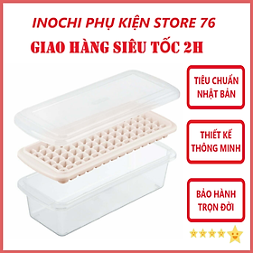 Khay Làm Đá Viên Kari Có Hộp Đựng Và Nắp Khử Mùi Tủ Lạnh Sản Xuất Theo Tiêu Chuẩn Xuất Nhật Bản , EU Đảm Bảo An Toàn Sức Khỏe Người Sử Dụng- Chính Hãng Inochi ( Tặng kèm khăn lau pakasa) Giao màu ngẫu nhiên - Hộp 84 viên 