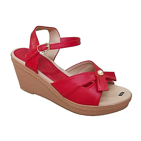 Giày Sandal Nữ Đế Xuồng HÀ NAM Da Bò Thật Thời Trang Cao Cấp 7cm DNU2146C