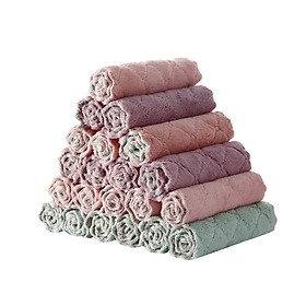 Mua Set 10 Khăn Lau Chén Đa Năng Kích thước 16cm*27cm - Màu Ngẫu Nhiên