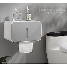 Mua Hộp để giấy vệ sinh nhà tắm  chống ướt giấy  sản phẩm kèm sẵn miếng dán cường lực  không cần khoan vít