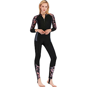 Lady's Long-Sleeved One-Piece Swimsuit Lycra Digital Printing Snorkeling Surf Suit