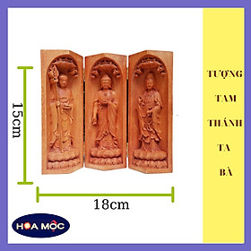Tượng Tam Thánh Ta Bà màu nâu cao 15cm-Địa Tạng Vương bồ tát, tượng quà tặng, trang trí