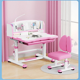Mua Bàn ghế học sinh chống gù cận R8 có đèn kỹ thuật số  có giá sách (kt 82x78cm)