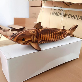 Mô hình trang trí nhà cửa bằng gỗ 3D cá mập, cá heo