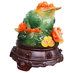 Mua Cóc Ngậm Tiền Vàng Cao 23cm - Xanh