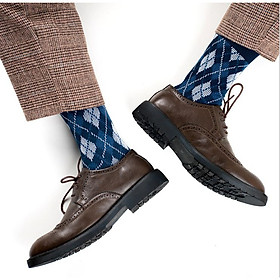 Tất vớ nam dài cao cấp chất liệu cotton họa tiết quả trám PM9