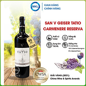 Rượu Vang Đỏ San Vicente Geiser Tatio Carmenere Reserva 750ml 13 - Chile - Hàng Chính Hãng