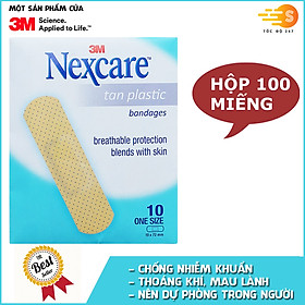 Hộp 100 miếng băng keo cá nhân màu da Nexcare 3M BKCN-TAN