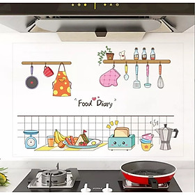 Mua Tranh dán bếp Chống dầu mỡ Nhựa PVC trong suốt in họa tiết Food Diary