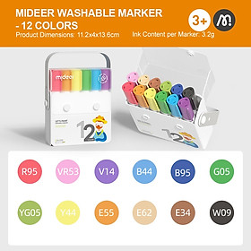 Màu dạ màu nước xóa được an toàn cho bé Let's Paint Washable Marker Mideer - bộ bút highlight đồ dùng học tập cho bé