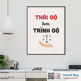 Mua Tranh động lực trang trí phòng làm việc - Thái độ hơn trình độ - v7 - DL592