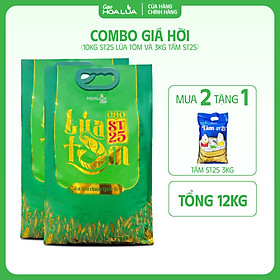 [TẶNG 3KG TẤM ST25] Combo 2 túi Gạo ST25 Lúa Tôm túi 5kg (Tổng 13kg)
