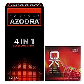 Bao Cao Su Azodra Gân Gai (15 chiếc) + Tặng bao cao su Ok dâu (hộp nhỏ)