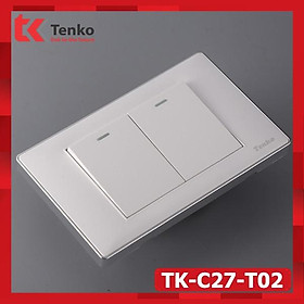 Công Tắc 2 Nút Bấm Thông Dụng Âm Tường Loại 1 Chiều 2 Chiều Màu Trắng Thương Hiệu Nhật Bản TENKO TK-C27-T02