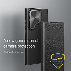 Bao da cho Samsung S24 Ultra, Samsung S24 Plus, Samsung S24 hiệu Qin Prop Leather có túi thẻ cài, có chân dựng, bảo vệ camera, chống sốc cao cấp - Hàng chính hãng