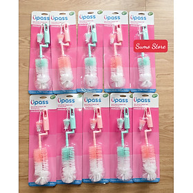 BỘ CỌ BÌNH SỮA, NÚM TI XOAY 360º upass