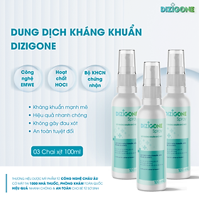 [Bộ 3] Xịt kháng khuẩn DIZIGONE chăm sóc tổn thương lành nhanh, không đau xót, tái tạo da, ngăn ngừa sẹo - 3 chai 100ml