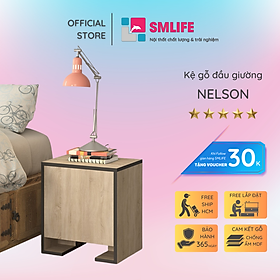 Tủ gỗ đầu giường hiện đại SMLIFE Nelson | Gỗ MDF dày 17mm chống ẩm | D45xR35xC50cm