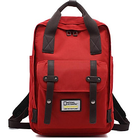 National Geographic National Geographic Backpack Women Fashion Large Capacity Backpack Male 15.6-inch Laptop Bag Travel Waterproof Student Couples Bag Red Brown