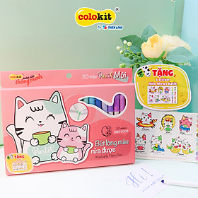 Bút lông 20 màu Pastel Washable Fiber Pen Thiên Long Colokit SWM-C008 - Bút lông màu rửa được