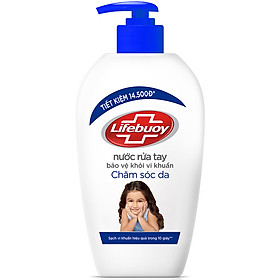 Nước Rửa Tay Lifebuoy Dưỡng Ẩm Bảo Vệ Khỏi 99.9% Vi Khuẩn Gây Bệnh Với Ion Bạc+ Hỗ Trợ Cùng Đề Kháng Da Tự Nhiên Chai 450g