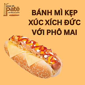 Bánh mì kẹp xúc xích Đức phô mai / Hot dog phô mai