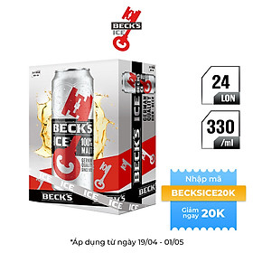 Bia Beck's Ice 330ml thùng 24 lon