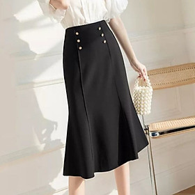 Chân Váy Công Sở Dáng Váy Chữ A Dài Qua Gối Chất Vải Kai Thun Co Giãn CV0084