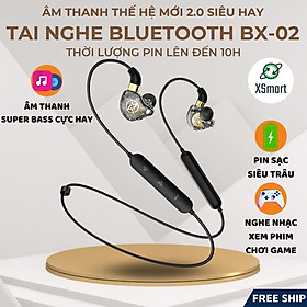 Tai Nghe Bluetooth Không Dây Thể Thao BX-02 Phiên Bản Mới Âm Thanh BASS Sâu, Có Mic-Hàng Chính Hãng