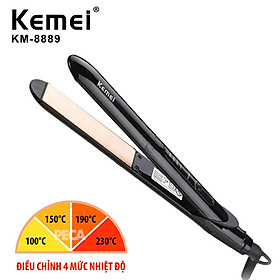 Máy duỗi tóc Kemei KM-8889 điều chỉnh 4 mức nhiệt độ là tóc chuyên sử dụng cá nhân nóng nhanh 30s dùng uốn xoăn cụp đuôi nhẹ