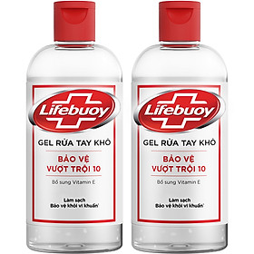 Combo 2 Chai Gel Rửa Tay Khô Sạch Siêu Nhanh Lifebuoy Bảo Vệ Vượt Trội 10 (Chai Nắp 235ml x 2)