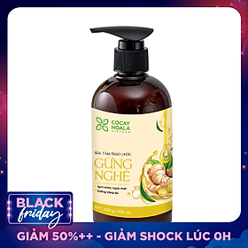 Sữa tắm thảo dược Gừng Nghệ Cỏ Cây Hoa Lá - Chiết Xuất Từ 9 Loại Thảo Dược Quý - Phòng Cảm, Tránh Gió, Dưỡng Da - Cho Con Cho Mẹ, Cho Đại Gia Đình, chai 300ml