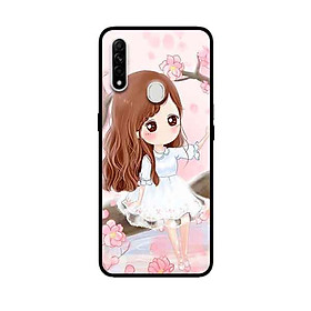 Ốp Lưng in cho Oppo A31 Mẫu Nàng Chibi Nền Hồng - Hàng Chính Hãng