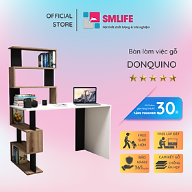 Bàn làm việc, bàn học gỗ hiện đại SMLIFE Donquino  | Gỗ MDF dày 17mm chống ẩm | D120xR60xC150cm - Màu