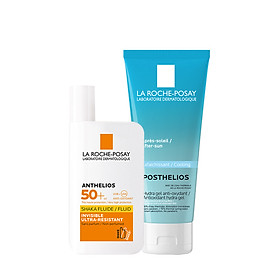 Bộ đôi Kem chống nắng không nhờn rít La Roche-Posay Anthelios Shaka Fluid 50ml & Kem làm dịu da sau nắng 100ml