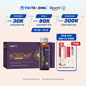 Nước uống collagen thảo dược giúp đẹp da, hỗ trợ ngủ ngon Blossomy Premium lốc 10 chai x 50ml