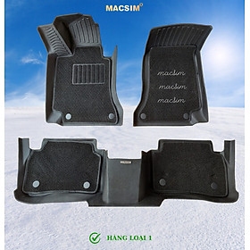 Thảm lót sàn ô tô 2 lớp cao cấp dành cho xe Mercedes C 2013 - 2021 (sd) nhãn hiệu Macsim chất liệu TPE màu đen