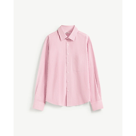Áo sơ mi tay dài nam sọc seersucker nhãn trang trí .Loose - ROUTINE 10F25SHL007