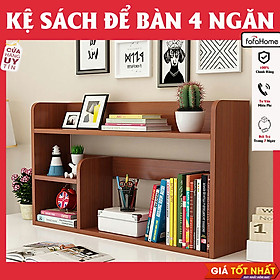 Kệ Sách Gỗ MDF Chống Ẩm Chất Lượng Cao Mini Để Bàn Đa Năng Đồ Dùng Học Tập Hồ Sơ Văn Phòng Tiện Lợi 4 Ngăn Lắp Ghép Dễ Dàng Giao Màu Ngẫu Nhiên