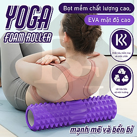 Dụng Cụ Hít Đất Chống Đẩy 9 in 1,RH3-RH5 hít đất đa năng nhiều Bài Tập-Vòng yoga 33cm-Bóng Yoga Tròn Cỡ Đại 65-Gậy Tập Yoga Chống Gù Lưng, Mở Vaicm Cao Cấp-(hàng nhập khẩu) - Con lăn tím 33x13cm