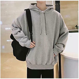 Áo Khoác Hoodie Nam Nữ MIRAKO Màu Xám Trơn Basic Đơn Giản