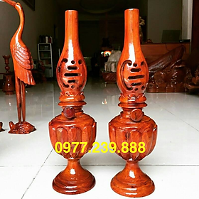 đèn dầu gỗ hương 40cm