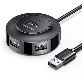 Ugreen UG20295CR106TK 1.5M Màu Đen Bộ chia Hub USB 2.0 sang 4 cổng USB 2.0 có đèn LED, có cổng cấp nguồn Micro USB 5V - HÀNG CHÍNH HÃNG