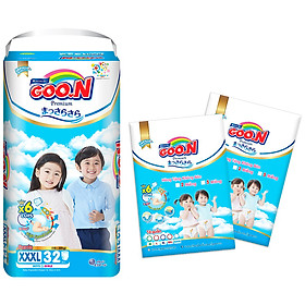 Tã quần Goon Premium cao cấp gói siêu đại XXXL32 (18kg ~ 30kg) + Tặng thêm 10 miếng cùng size